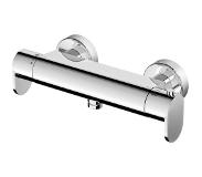 Hotbath Friendo thermostatische opbouwdouchekraan geborsteld nikkel