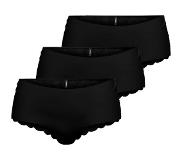 ONLY ONLCHLOE LACE S.SKIN BRIEF 3-PK NOOS Dames Slip - Maat S