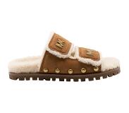 Michael Kors Stark Slide Dames Pantoffels - Beige - Maat 37