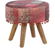 WOMO-DESIGN Zitkruk rood, 38x36 cm, gemaakt van stoffen bekleding met houten poten