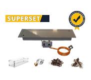 GoFire SUPERSET inbouwbrander rechthoek 75 x 25 cm | Flexibel bedieningspaneel