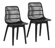 Royal Catering Stoel - set van 2 - Royal Catering - tot 150 kg - rugleuning met luchtsleuven - zwart