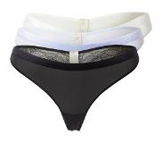 Dorina string Crystal - 3-pack - kant - M - Zwart