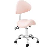 Physa Zadel stoel - In hoogte verstelbare rugleuning en zitting - 55-69 cm - 150 kg - Roze, Zilver