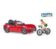 BRUDER Roadster mit 1 Rennrad und Radfahrerin - 3485