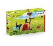 Schleich FARM WORLD - Wandeling met een schattig katje - Speelfigurenset - Kinderspeelgoed voor Jongens en Meisjes - 3 tot 8 jaar - 9 Onderdelen