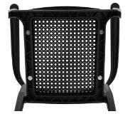 Royal Catering Stoel - set van 4 - Royal Catering - tot 150 kg - gevlochten rugleuning - armleuning - zwart