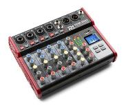 Power Dynamics Mengpaneel - Power Dynamics PDM-X601 - 6 kanaals mixer met Bluetooth en mp3 speler - Fantoomvoeding - Echo processor - Ideaal voor zang, podcast, etc.