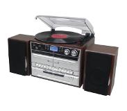 Soundmaster MCD5550DBR - Muziekcenter met platenspeler, bluetooth, CD, USB en DAB+, bruin