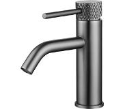 Wiesbaden Ribbd wastafelmengkraan 18,3 cm, gunmetal