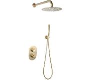 Neuer thermostatische inbouw doucheset rond 25 geborsteld goud