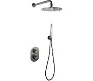 Neuer thermostatische inbouw doucheset rond 25 gunmetal