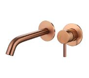 Neuer inbouw wastafelmengkraan rond brons