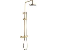Neuer thermostatische opbouw doucheset rond 20 geborsteld goud