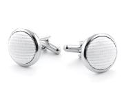 Suitable Zijde Manchetknoop Wit F27 -