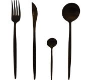 Seven 'Design' bestekset - Zwart - 16 stuks