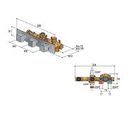 Hotbath Bloke thermostatische inbouwdouchekraan met 2 stopkranen horizontaal, geborsteld nikkel