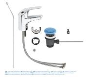 GROHE Euroeco Wastafelkraan - met trekwaste - chroom - 23262000