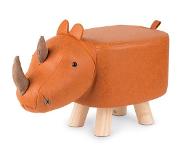 Noxxiez krukje Neushoorn junior 48 cm kunstleer/hout oranje