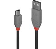 Lindy 36725 5m USB A Mini-USB B Mannelijk Mannelijk Zwart USB-kabel