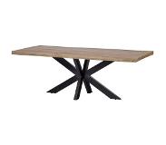 Mangohout Online Mangohouten Eettafel Memphis Rechthoek 200x100 cm Mahom Industrieel - Dinertafel van Mangohout & Metaal - Industriële Eettafel