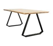 Wooden Amsterdam Houten tafel - ERLENMEYER - Eik & Staal - 200-x-90-cm|Maat: 200-x-90-cm