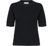 Selected femme Top Elina Ss Knit Zwart