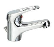 Nemo Go Flow eengreepsmengkraan wastafel met automatische afloop keramische schijven inclusief flexibele slangen en bevestigingsset 183001