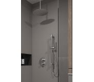 Saniclear Exclusive ronde inbouw regendouche met glijstang en plafondarm 20 RVS