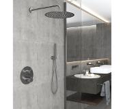 Saniclear Iron ronde inbouw regendouche met muurarm 30 verouderd ijzer