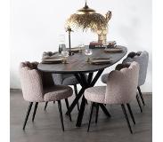 Giga Meubel Eettafel Lissabon Zwart Ovaal 160cm