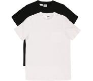 Urban Classics Kinder Tshirt -Kids 122/128- Organic Cotton Basic Pocket 2-Pack Zwart/Wit