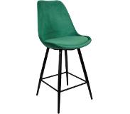 Pole to Pole Leaf Kitchen Bar Chair Emerald Green Velvet 2 stuks