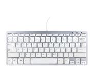 Ergoline ergonomisch toetsenbord – compact - bedraad - zilver – qwerty – 2 usb hubs - thuiswerken – polssteun