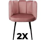 Pole to Pole Velvet Eetkamerstoelen Oud Roze (2 Stuks) | Velvet Chairs
