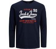 Jack & Jones Logo Long Sleeve O Neck T-shirt Blauw 16 Years Jongen