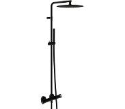 Blinq Flame showerset thermostatisch met industriele greep charcoal