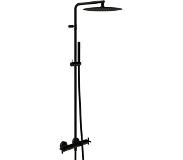 Blinq Cross showerset thermostatisch met kruisgreep charcoal