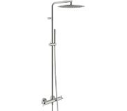 Blinq Cross showerset thermostatisch met kruisgreep brushed