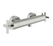 Sub Cross thermostatische douchemengkraan met kruisgreep 33,1 cm, geborsteld rvs