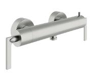 Sub Grip thermostatische douchemengkraan met 2 strakke grepen 33,5 x 9,8 cm, geborsteld rvs