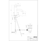 Sub 093 wastafelkraan met waste en voorsprong uitloop 10,1 cm, chroom