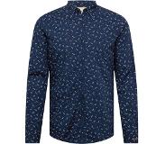 Scotch & Soda Heren Hemden Slim Fit Printed Poplin Shirt - Donkerblauw - Maat S
