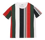 Urban Classics Kinder Tshirt -Kids 110/116- Heavy Oversized Big AOP Stripe Wit/Blauw