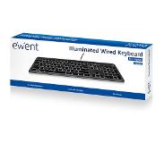 Ewent EW3265 USB Toetsenbord met Toetsenbord-verlichting - Qwerty