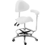 Physa Zadel stoel - In hoogte verstelbare rugleuning en zitting - 51-61 cm - 150 kg - Wit