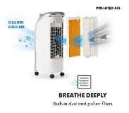 Klarstein Maxfresh ventilator luchtkoeler luchtbevochtiger 4-in-1 functie oscillatie 6L watertank 55W timer functie