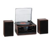 Auna Oakland DAB Retro-stereoinstallatie DAB+/FM BT-functie Vinyl CD Cassette incl. luidsprekers