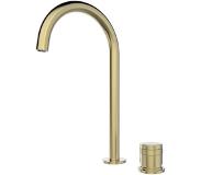Blaufoss Pavilion Curve verhoogde wastafelkraan Brushed Gold