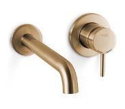 Blaufoss Round inbouw wastafelkraan Brushed Gold